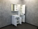 Зеркало со шкафом Comforty Модена М-60 00-00001639 Белое матовое МДФ / ЛДСП, стекло