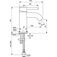 Смеситель для раковины Ideal Standard Ceraline BC268AA Хром латунь