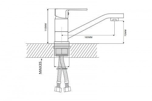Смеситель для раковины Ekko E45304 цвет Хром Синий