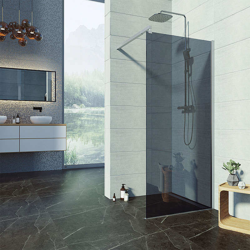 Душевая перегородка Alex Baitler 120 AB29120S4 профиль Хром стекло тонированное