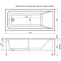 Акриловая ванна Aquanet Bright 175x75 216295 без каркаса