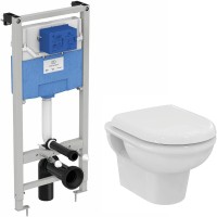 Комплект унитаза с инсталляцией Ideal Standard Prosys Exacto X042601 с сиденьем Микролифт фарфор подвесной
