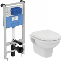Комплект унитаза с инсталляцией Ideal Standard Prosys Exacto X042601 с сиденьем Микролифт фарфор подвесной