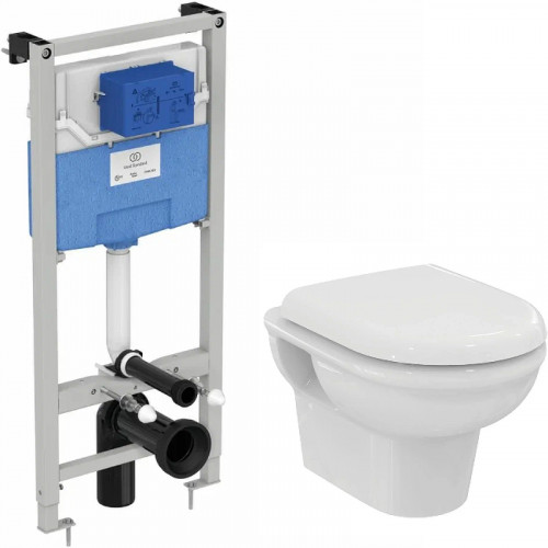 Комплект унитаза с инсталляцией Ideal Standard Prosys Exacto X042601 с сиденьем Микролифт фарфор подвесной