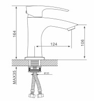 Смеситель для раковины Gappo G07-6 G1007-66 Черный матовый латунь