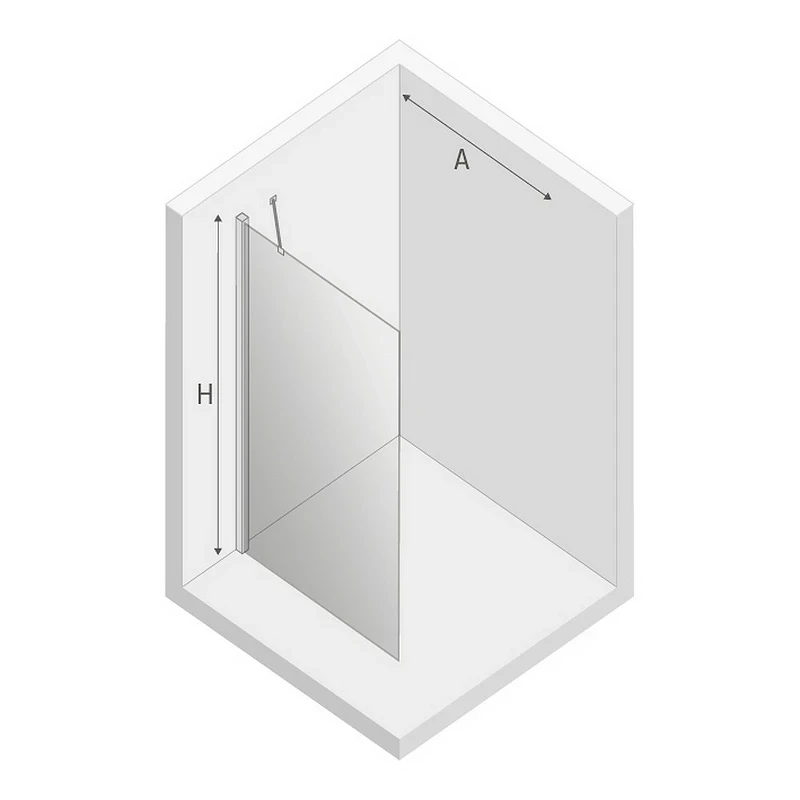 Душевая перегородка New Trendy New Soleo Chrome 60 K-0748 профиль Хром стекло прозрачное