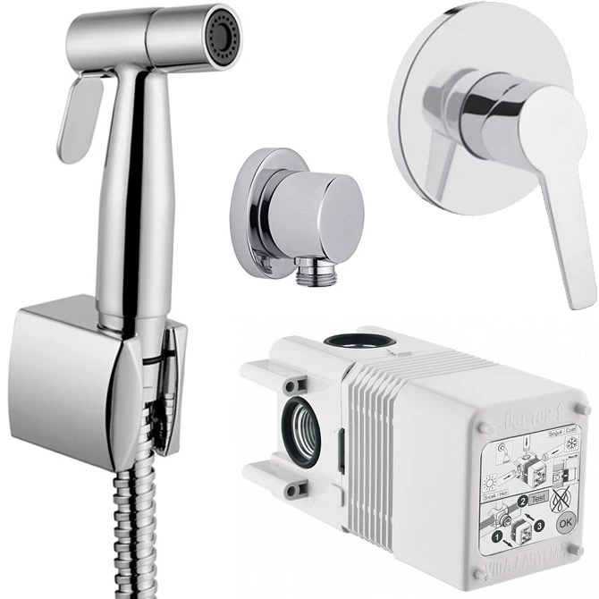Гигиенический душ со смесителем Vitra Hygienic A49271EXP Хром латунь на стену