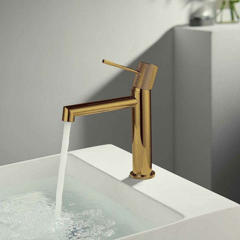 Смеситель для раковины Vincea Desire VBF-1D1BG Брашированное золото латунь