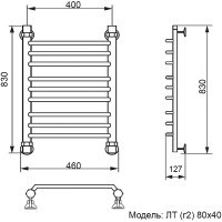 Водяной полотенцесушитель Ника Trapezium ЛТ (Г2) 80/40 Хром нержавеющая сталь