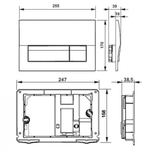 Кнопка смыва для инсталляции Roca In-Wall В01 78901170B2 цвет Хром матовый