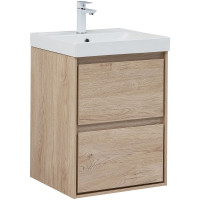 Тумба под раковину Aquanet Милан 50 336381 подвесная Дуб светлый МДФ / ЛДСП