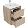 Тумба под раковину Aquanet Милан 50 336381 подвесная Дуб светлый МДФ / ЛДСП