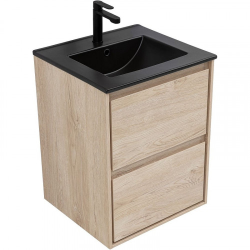 Тумба под раковину Aquanet Милан 50 336381 подвесная Дуб светлый МДФ / ЛДСП