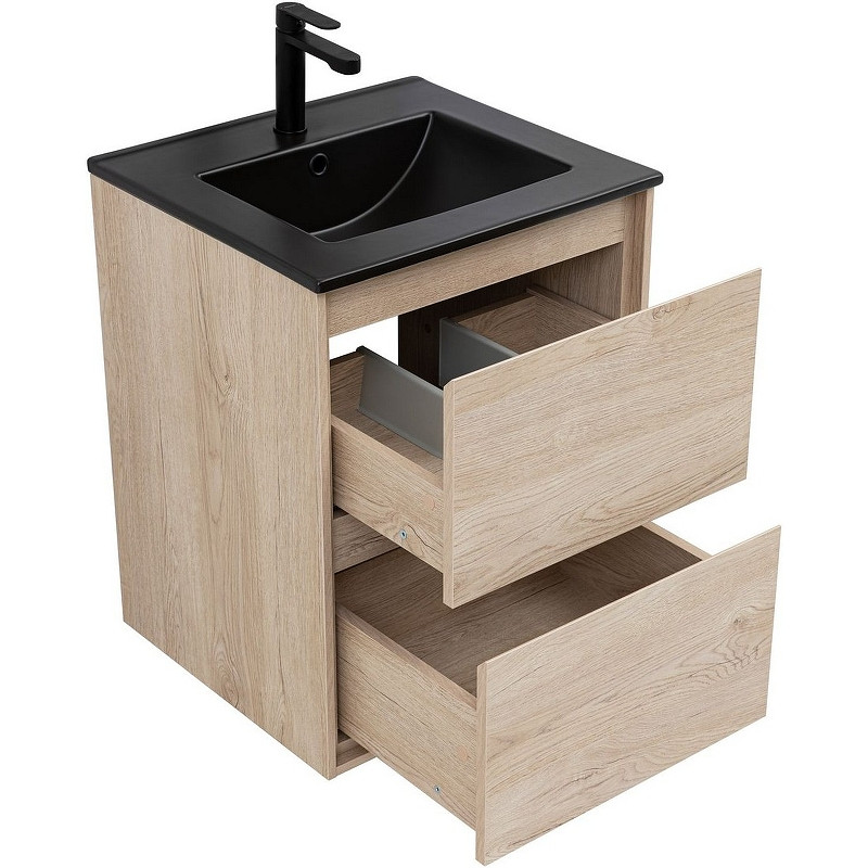 Тумба под раковину Aquanet Милан 50 336381 подвесная Дуб светлый МДФ / ЛДСП