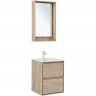 Тумба под раковину Aquanet Милан 50 336381 подвесная Дуб светлый МДФ / ЛДСП