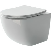 Комплект унитаза Ceramicanova Forma CN3009 с инсталляцией Tece Now 9400414 с сиденьем Микролифт и Черной матовой клавишей смыва фарфор подвесной