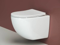 Комплект унитаза Ceramicanova Forma CN3009 с инсталляцией Tece Now 9400414 с сиденьем Микролифт и Черной матовой клавишей смыва фарфор подвесной
