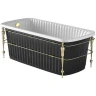Ванна из искусственного камня Migliore Olivia Console 174x80 24382 панель Черная консоль Золото