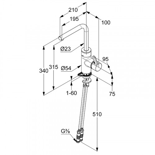 Смеситель для кухни Kludi E-Go 422306675 Черный матовый латунь