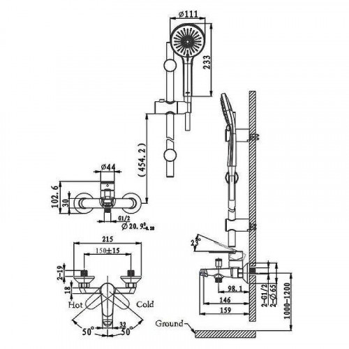 Смеситель для ванны Arrow AG3628MB-TZ цвет Черный матовый