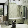 Шторка для ванны Maybah Glass MGV-587-6 980х1400 складная 4 секции Черный стекло сатиновое