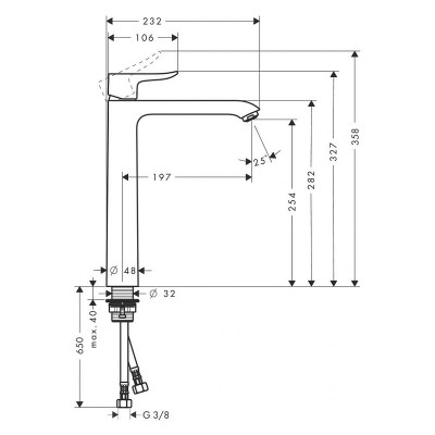 Смеситель для раковины Hansgrohe Metris 31184000 Хром латунь