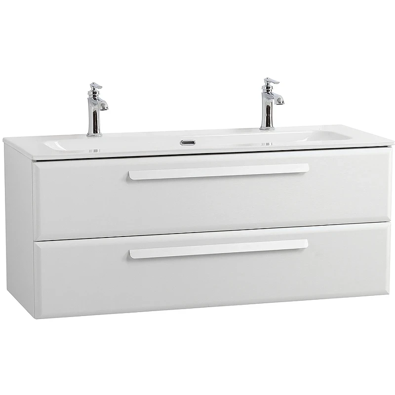 Тумба под раковину Cezares Eco-Cer-N 120 ECO-CER-N-1200-2C-SO-BL подвесная Bianco Lucido без ручек МДФ / ЛДСП