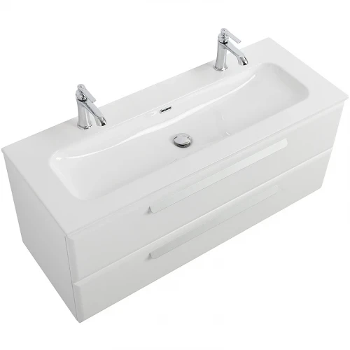 Тумба под раковину Cezares Eco-Cer-N 120 ECO-CER-N-1200-2C-SO-BL подвесная Bianco Lucido без ручек МДФ / ЛДСП
