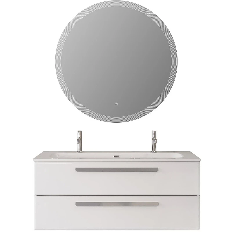 Тумба под раковину Cezares Eco-Cer-N 120 ECO-CER-N-1200-2C-SO-BL подвесная Bianco Lucido без ручек МДФ / ЛДСП