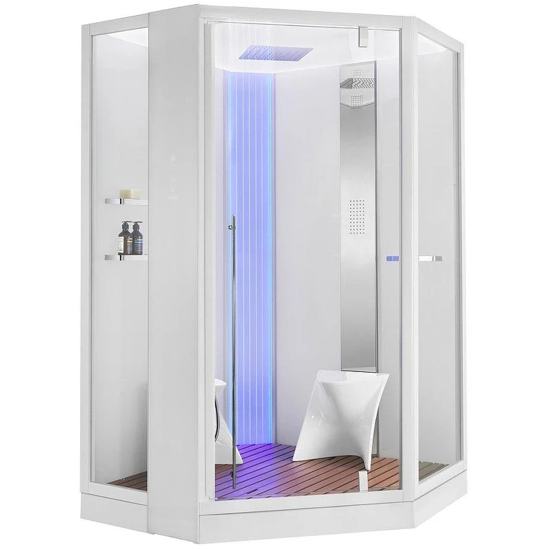 Душевая кабина Orans SR-89106S White LH 130x130 89106W0LH с паром и гидромассажем