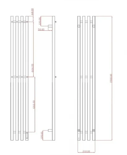 Электрический полотенцесушитель Comfysan Alto-K EC-4 120х18 018184 цвет Оружейная сталь