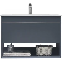 Тумба с раковиной Orans BC-1125 80 1125800 подвесная Dark grey МДФ / ЛДСП