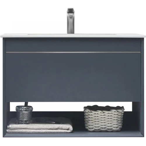 Тумба с раковиной Orans BC-1125 80 1125800 подвесная Dark grey МДФ / ЛДСП