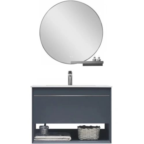 Тумба с раковиной Orans BC-1125 80 1125800 подвесная Dark grey МДФ / ЛДСП