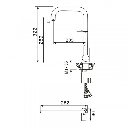 Смеситель для кухни WesnaArt Eko EKO05-150 Сатин