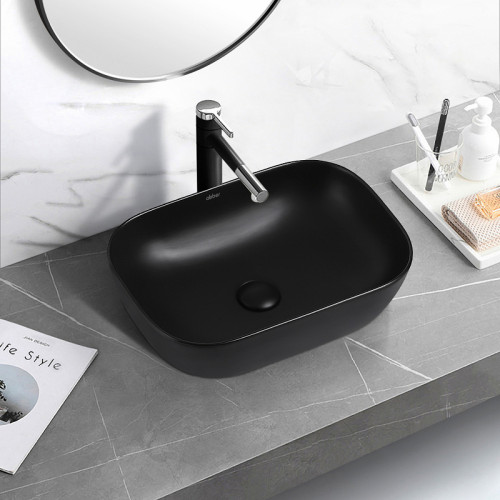 Раковина-чаша Abber Rechteck 46 AC2200MB Черная матовая фаянс накладная