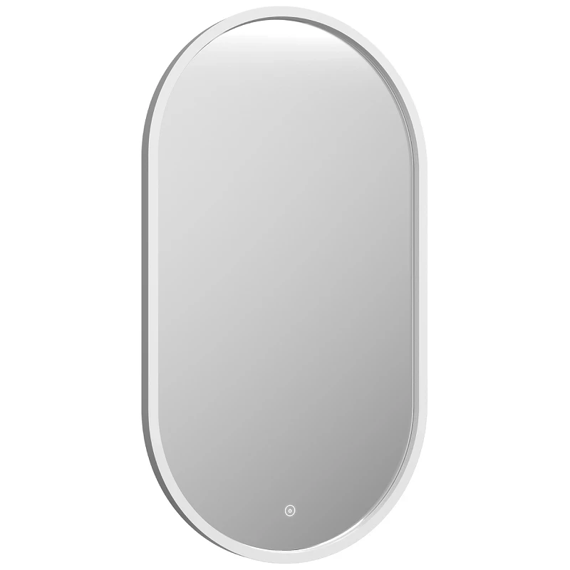 Зеркало Континент Prime 450х800 ЗЛП1099 с подсветкой Белое с сенсорным выключателем МДФ / ЛДСП, стекло