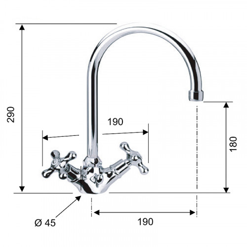 Смеситель для раковины Remer Liberty 13ULIce Хром латунь