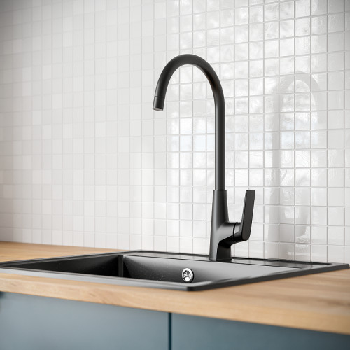 Смеситель для кухни Ростовская Мануфактура Сантехники PL7BL-017F цвет Черный