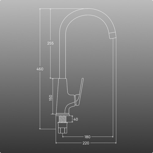 Смеситель для кухни Ростовская Мануфактура Сантехники PL7BL-017F цвет Черный