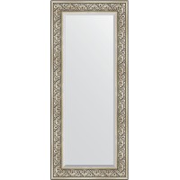 Зеркало Evoform Exclusive 150х65 BY 3554 с фацетом в багетной раме - Барокко серебро 106 мм стекло
