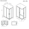 Душевой уголок AM.PM Above 100х80 W9XG-403-10080-BT профиль Черный матовый стекло прозрачное