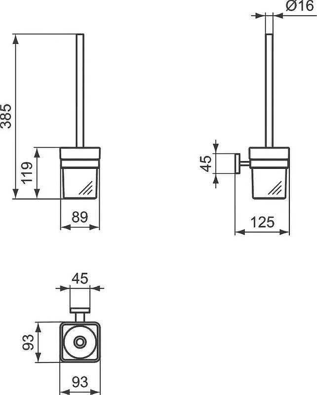 Ершик для унитаза Ideal Standard IOM Square E2194AA Хром