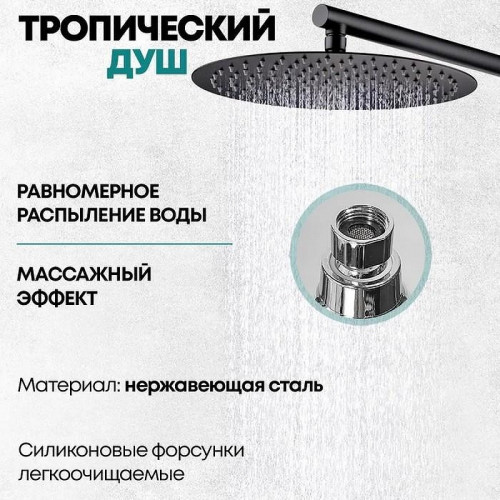 Душевая система Grocenberg GB5001BL Черная матовая