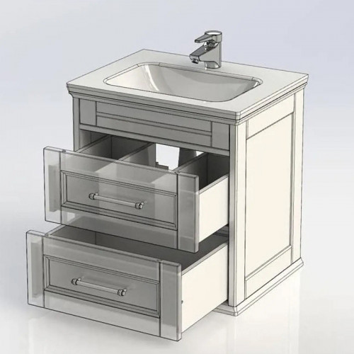 Тумба под раковину Aquanet Бостон 60 209679 подвесная Белый матовый МДФ / ЛДСП