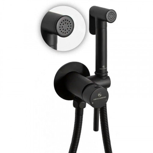 Гигиенический душ со смесителем Grocenberg GB001BL Черный матовый
