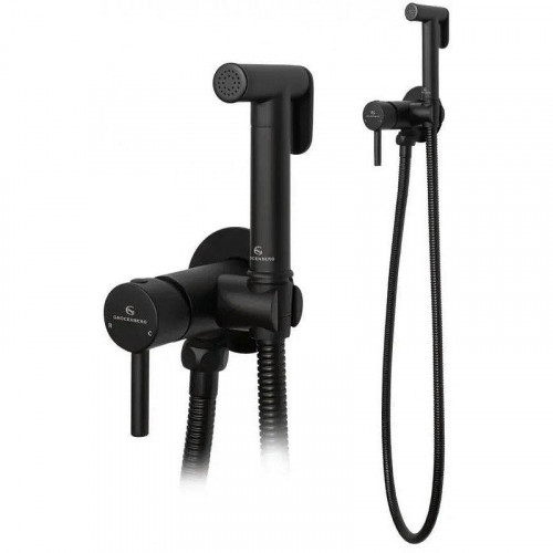 Гигиенический душ со смесителем Grocenberg GB001BL Черный матовый