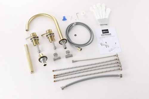 Смеситель на борт ванны Abber Wasser Kreis 316 AF8113BG цвет Золото брашированное