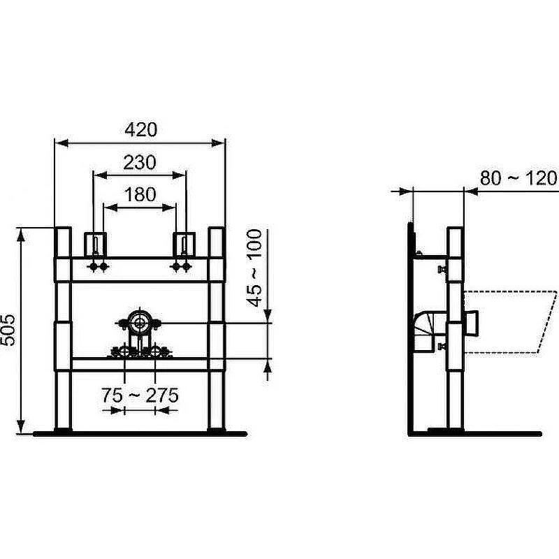 Инсталляция для биде Ideal Standard Prosys R015967 цвет Серый
