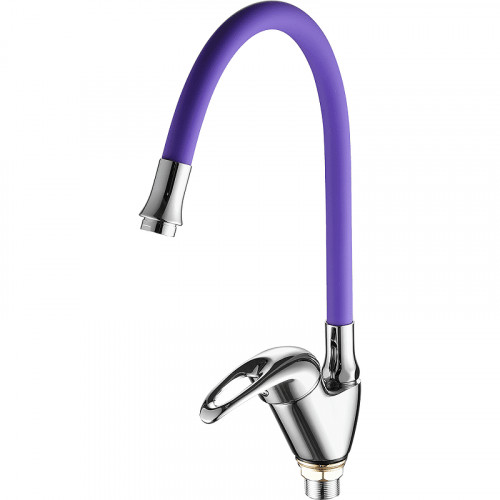 Смеситель для кухни Fashun A4403+A7254 цвет Хром Фиолетовый